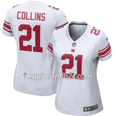 Camiseta Mujer NFL New York Giants Landon Collins 21 Nike Blanco 